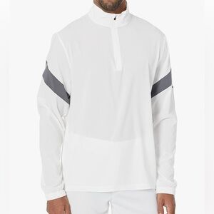 Mizuno Long Sleeve White Front and side 1/4 zip Hitting Jacket size S NWT